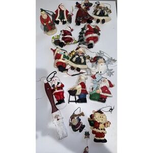 Lot of 15 Christmas Tree Ornaments Small & Large Santa Claus VTG E‎